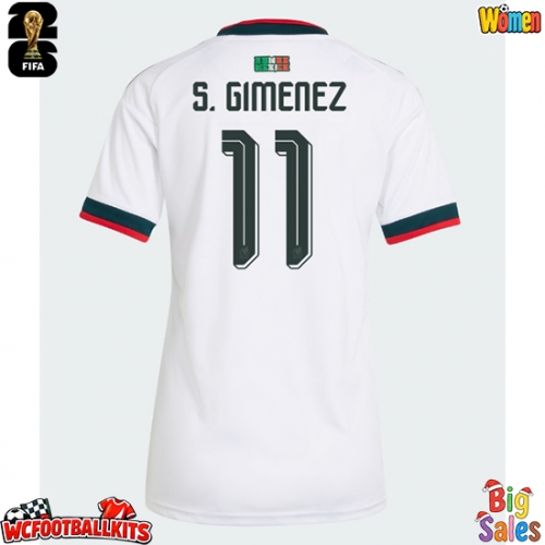 Mexico Santiago Gimenez #11 Replica Away Stadium Shirt for Women World Cup 2026 Short Sleeve